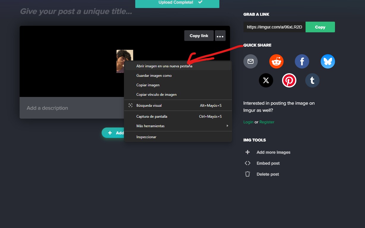 Paso 2: Subir imagen